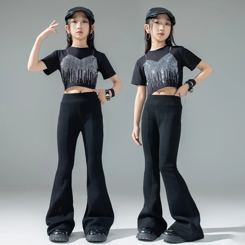 

Summer Kids Street Dancewear Girls Jazz Dance Costume Party Kpop Outfit Children'S Ballroom Dance Clothes Rave Suits DW10706
