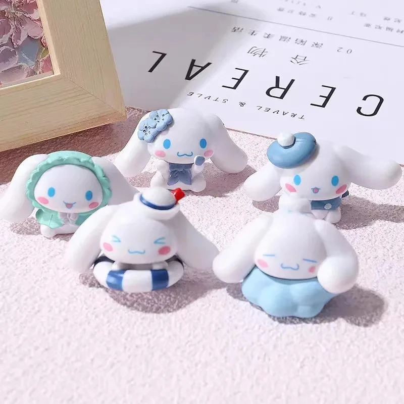 5pcs 3-4cm Action Figures Cinnamoroll Kuromi Melody Cartoon Peripheral Figures Personality Cute Room Decoration Gift image 6