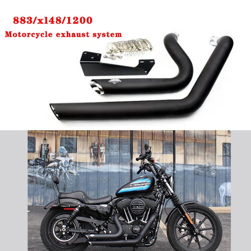 For 883/xl48/1200 2005 2006- 2018 Vintage Motorcycle Harley Exhaust Muffler Complete System Connection Pipe Db Killer Retrofit