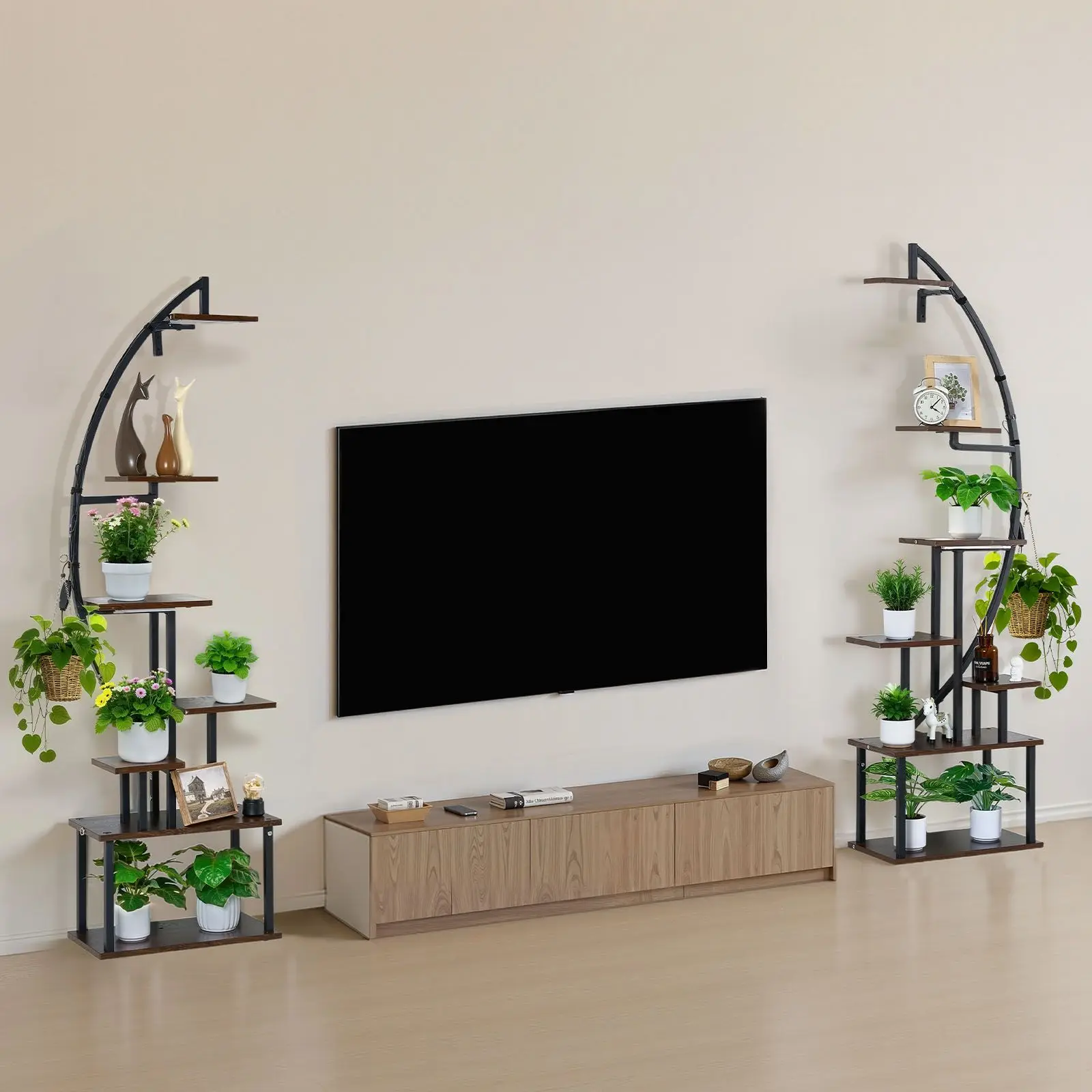 Plant Stand Indoor with Grow Lights, 65.5 in Tall 7-Tiered Lighted Plant Shelf, 2 Pack Metal Corner Plants Holder, 3 Timer & 10