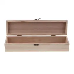 Unfinished Wooden Box Classic Box w/ Magnetic Lid Pencil Case Gifts Crafts