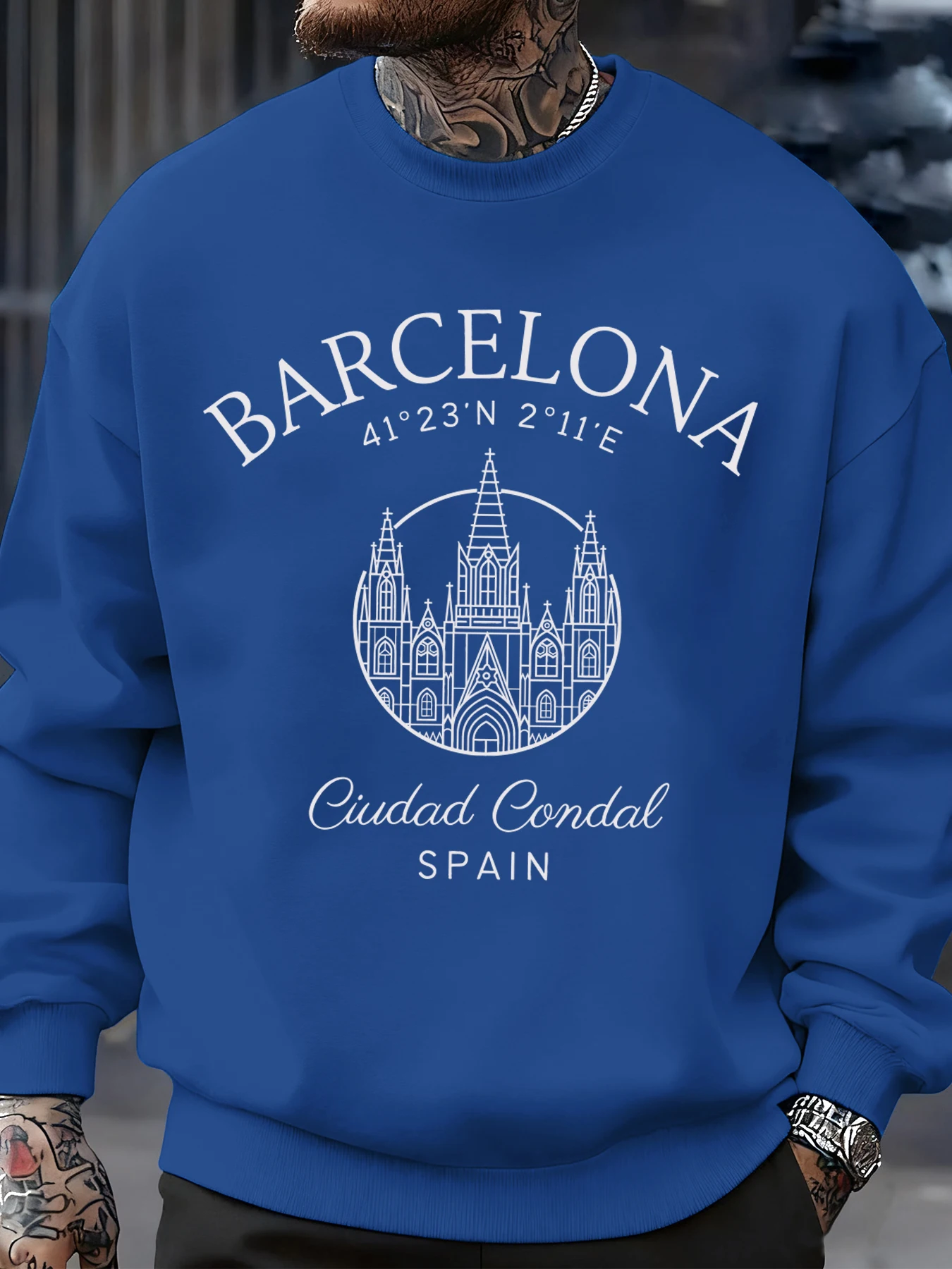 Barcelona Cprint Autumn Men Sw - Street Fashion Barcelona 评论和价格