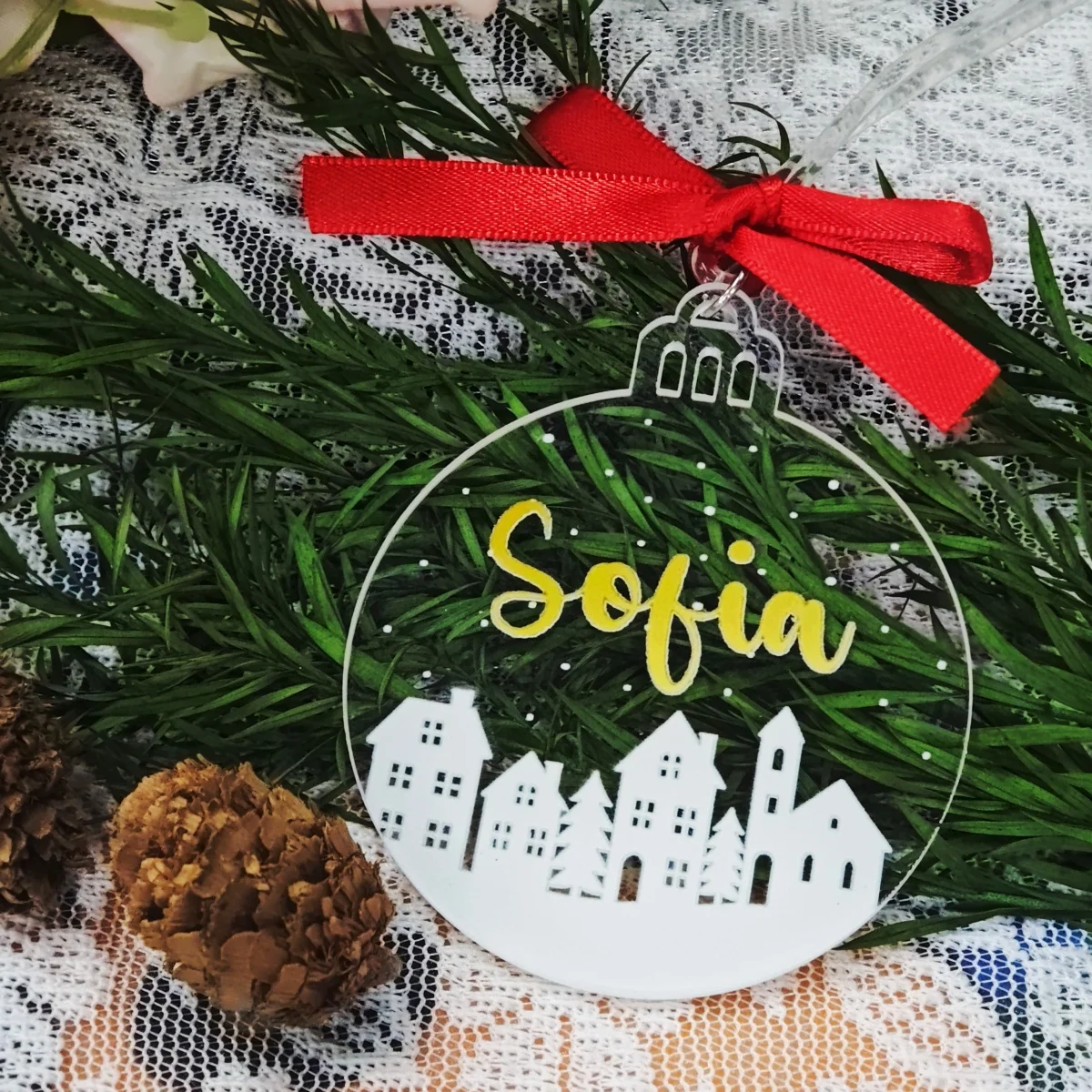 

Color Printed Photo Circular Acrylic Keychain Cartoon Acrylic Hanging Accessory Custom Name Logo Jewelry Christmas Gift