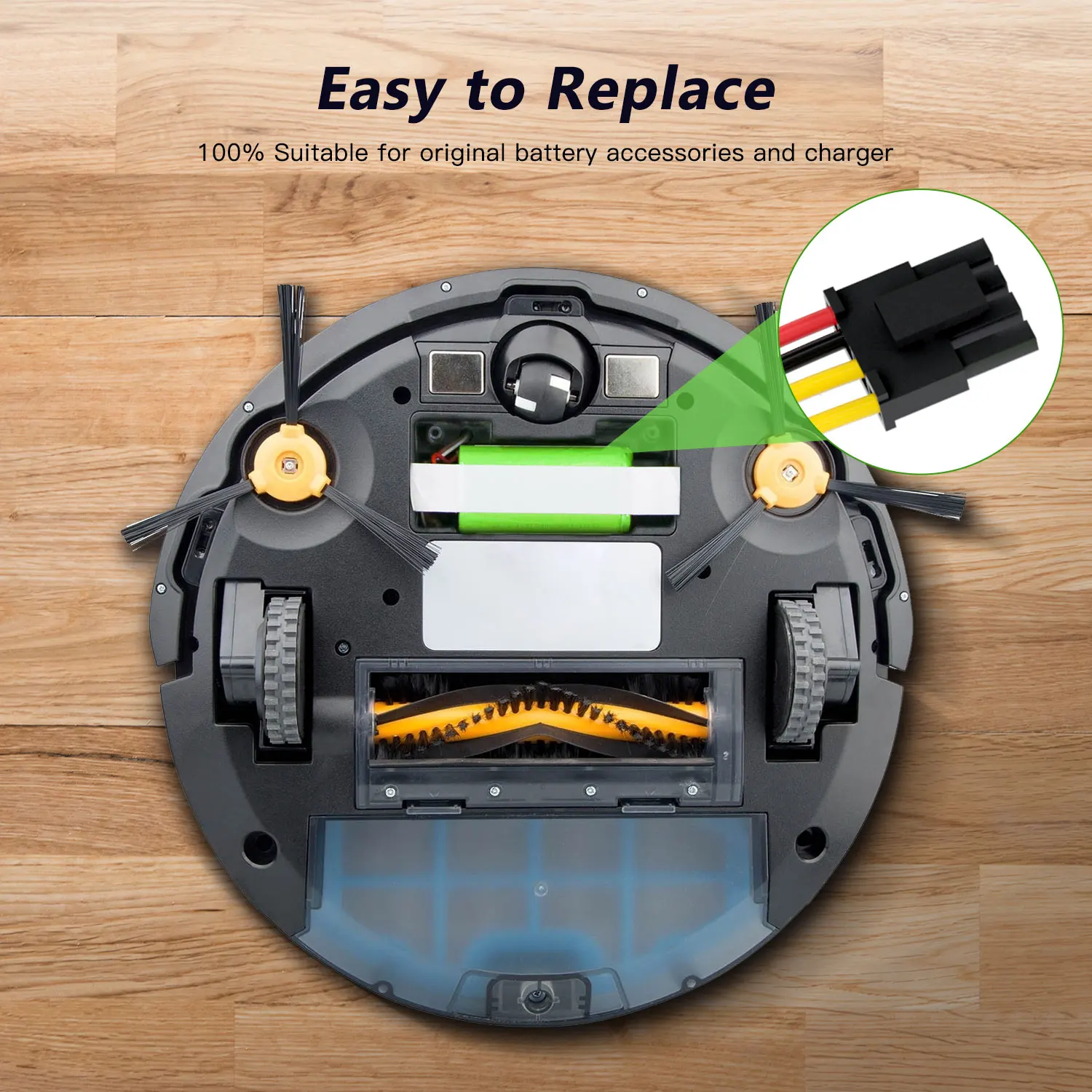 2個14.4v 2600mahのリチウムイオン電池cecotecコンガ1290 1390 1490 1590掃除機ジェニオデラックス370 gutrendエコー520