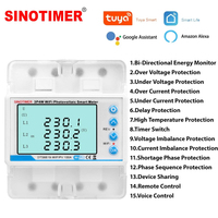 3 Phase 4P Circuit Breakers Tuya Wi-Fi PV Smart Energy AC Power Current kWh Meter Over Under Voltage Protector Relay 100A 380V