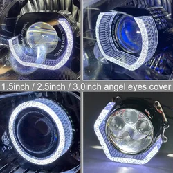 1.5'' 2.5'' 3.0'' white Headlight Shrouds for Hella kito Q5 MH1 Bi-Xenon Bi-LED Projector Lens Car Styling Retrofit Mask Cover