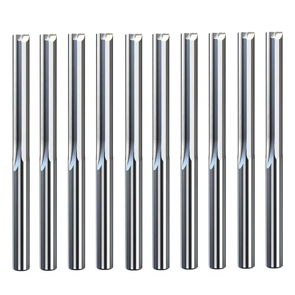 1Pcs Silver 3.175mm Shank 2 Flute Straight Slot Milling Cutter Tungsten Carbide End Mill CNC Router Bit Engraving Bit Tools