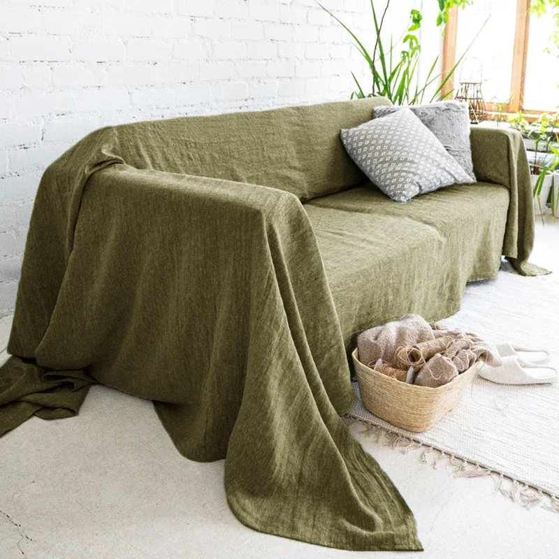 100% Linen Sofa Cover ,Premium Quality Sofa Slipcover, Soft Couch Chair Cover for Living Room Bedroom LOVESEAT Home Textile