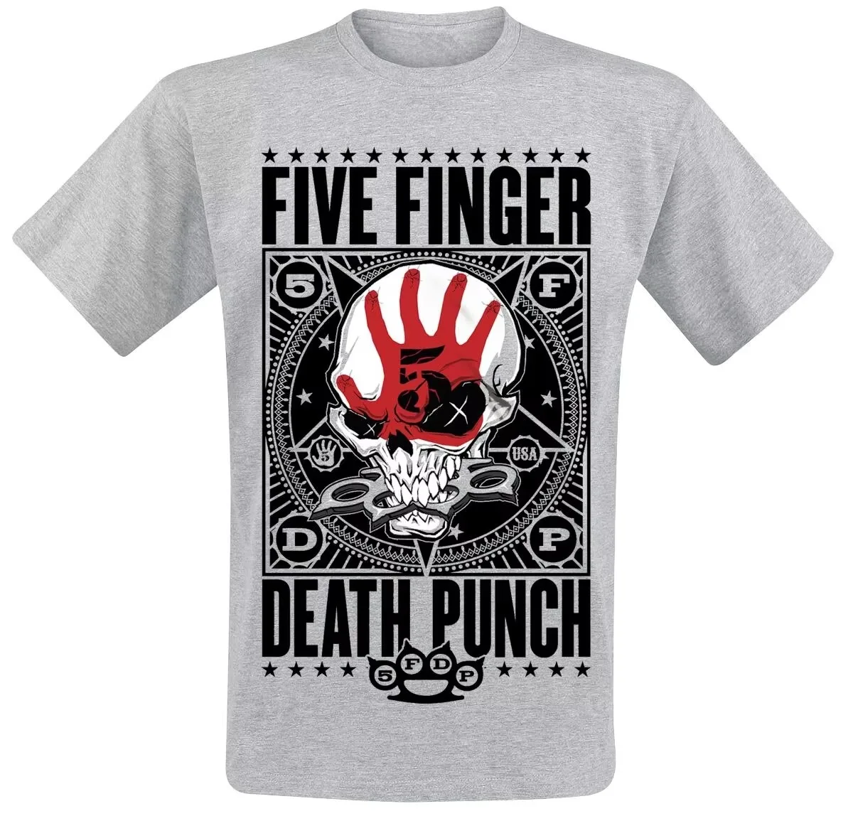 Five Finger Death Punch Afterlife Multi Skulls X Logo Band Graphic T-Shirt Cotton Men Women Streetwear Tee