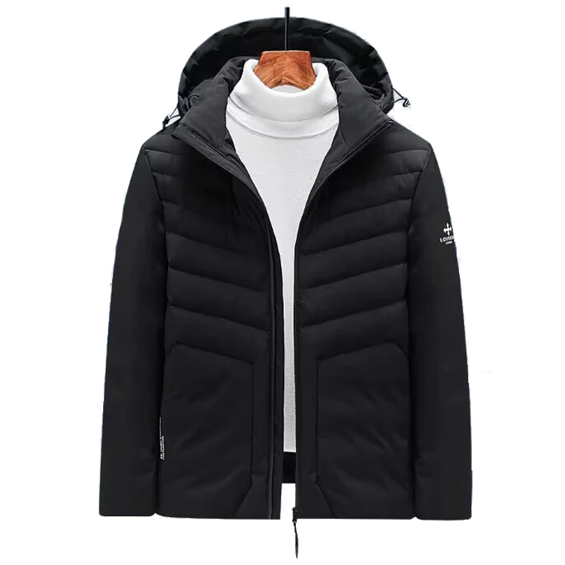 Parka de pato acolchoado quente para baixo masculino, chapéu destacável, jaqueta térmica, à prova de vento, casual, masculino, plus size, 8XL, novo, inverno, 2023