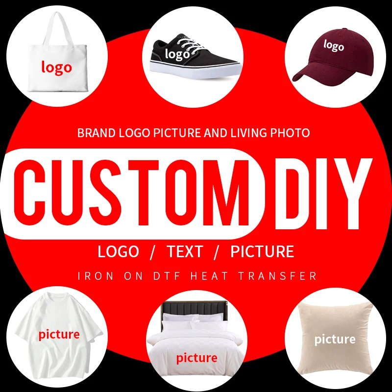 Custom Brand Logo Thermal Stickers On Clothes Small Logo Clothes Sickers Iron On Pvc Thermal Stickers DTF Patches Appliqued