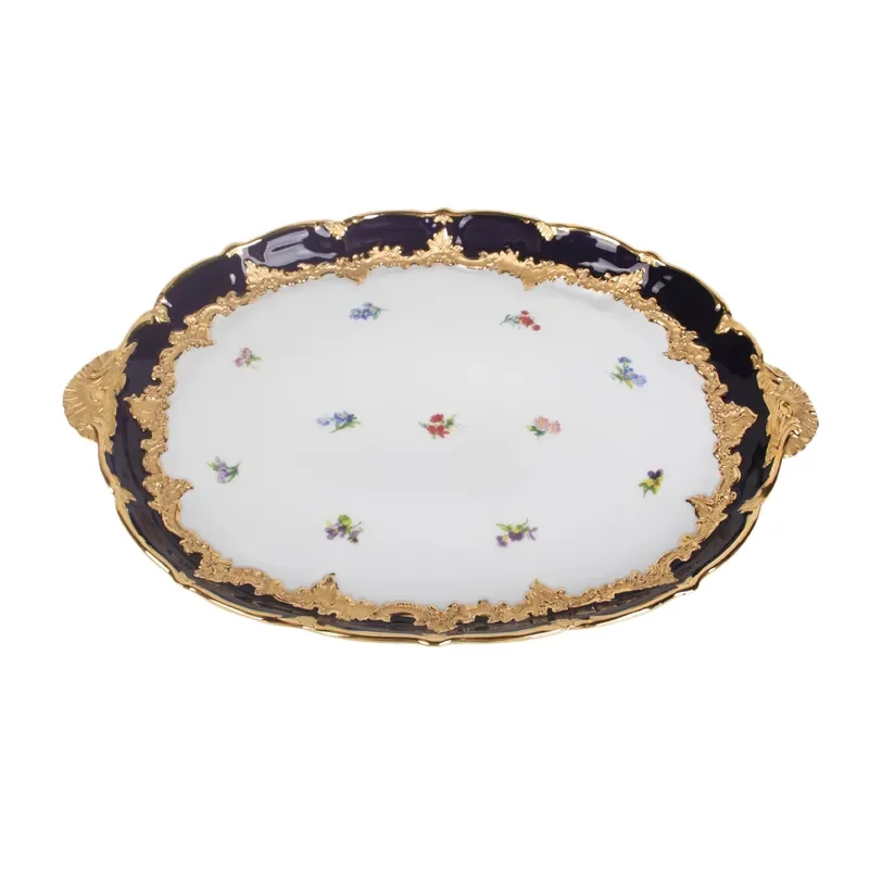 same three dimensional floating point handmade gilt large tray fruit plate