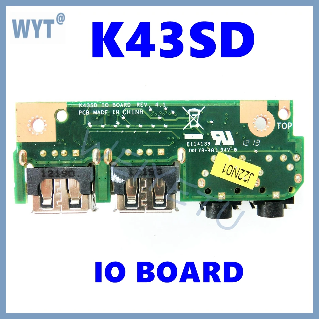 K43SD IO BOARD / PWR_SW BOARD For ASUS K43 K43SV K43SD A43S X43S K43S K43SJ P43SJ K43E Laptop Audio USB2.0 IO Board JACK Board