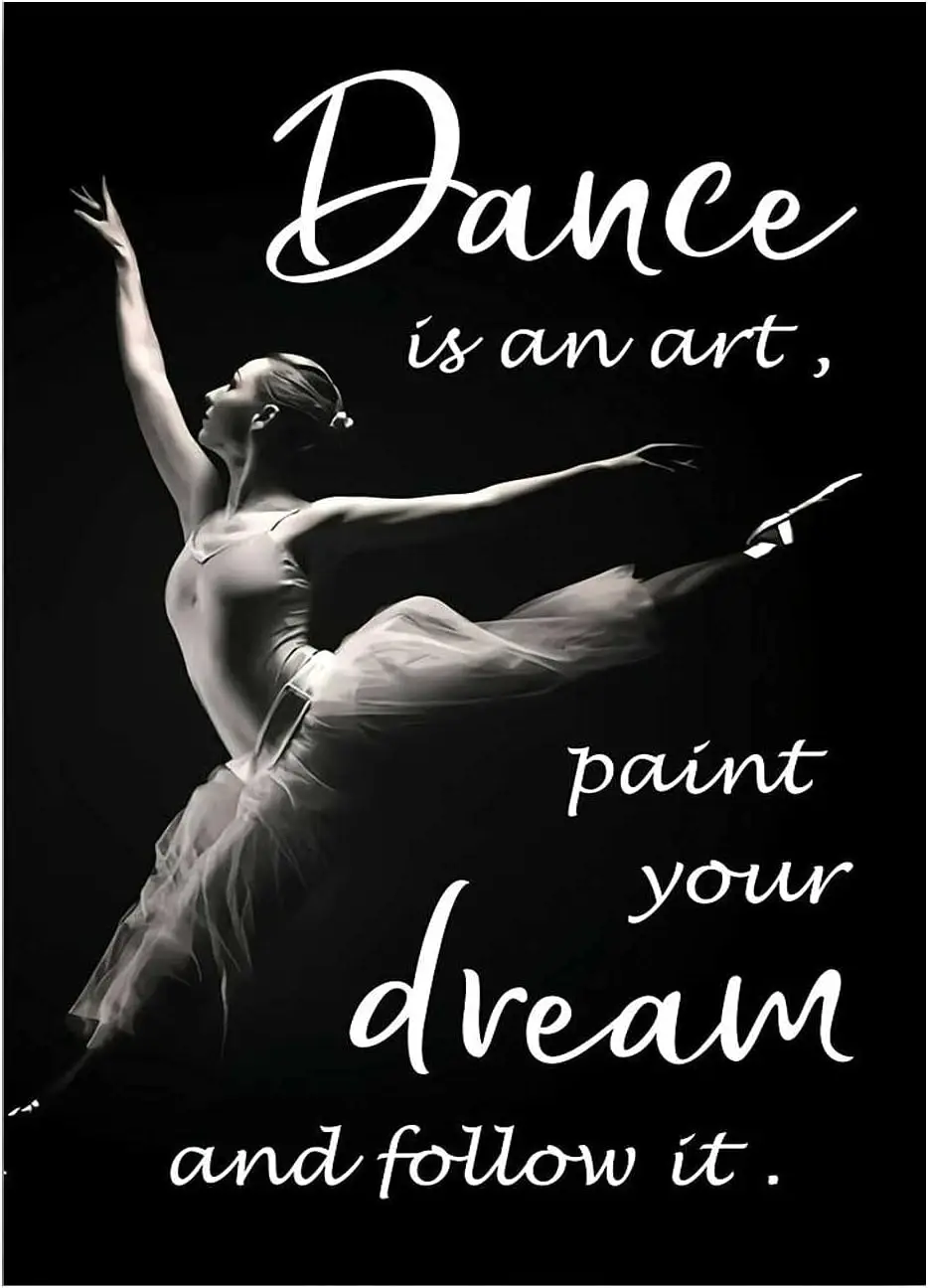 Vintage Wall Decor Metal Poster Plaque Ballet Dancer Dance Is An Art Paint Your Dream And Follow It Iron Painting Wall Decor Pos