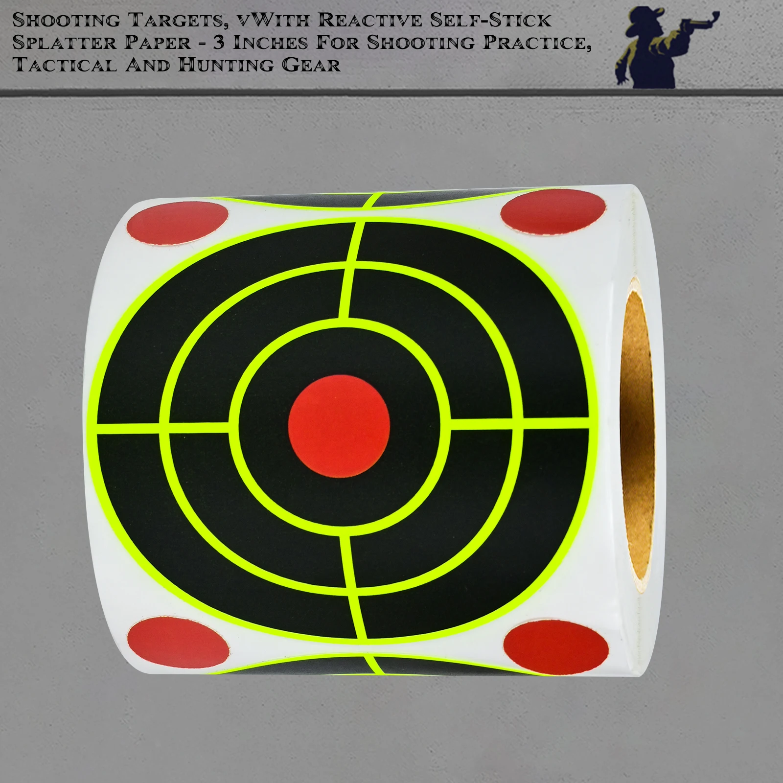 

200Pcs 3inch Universal Red Dot Sight Stickers Yellow and Black Outer Ring Shooting Practice Splatter Target Stickers Shooting Target Training Supplies Stickers Fluorescent Color Labels (Can Be Used for Real Gun Practice and Airgun Practice)