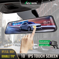 HD 1080P Dash cam 10 inches Front And Back Dual Lens For car camera FULL Screen Touch IPS Asawin H5L 24H Park Mode