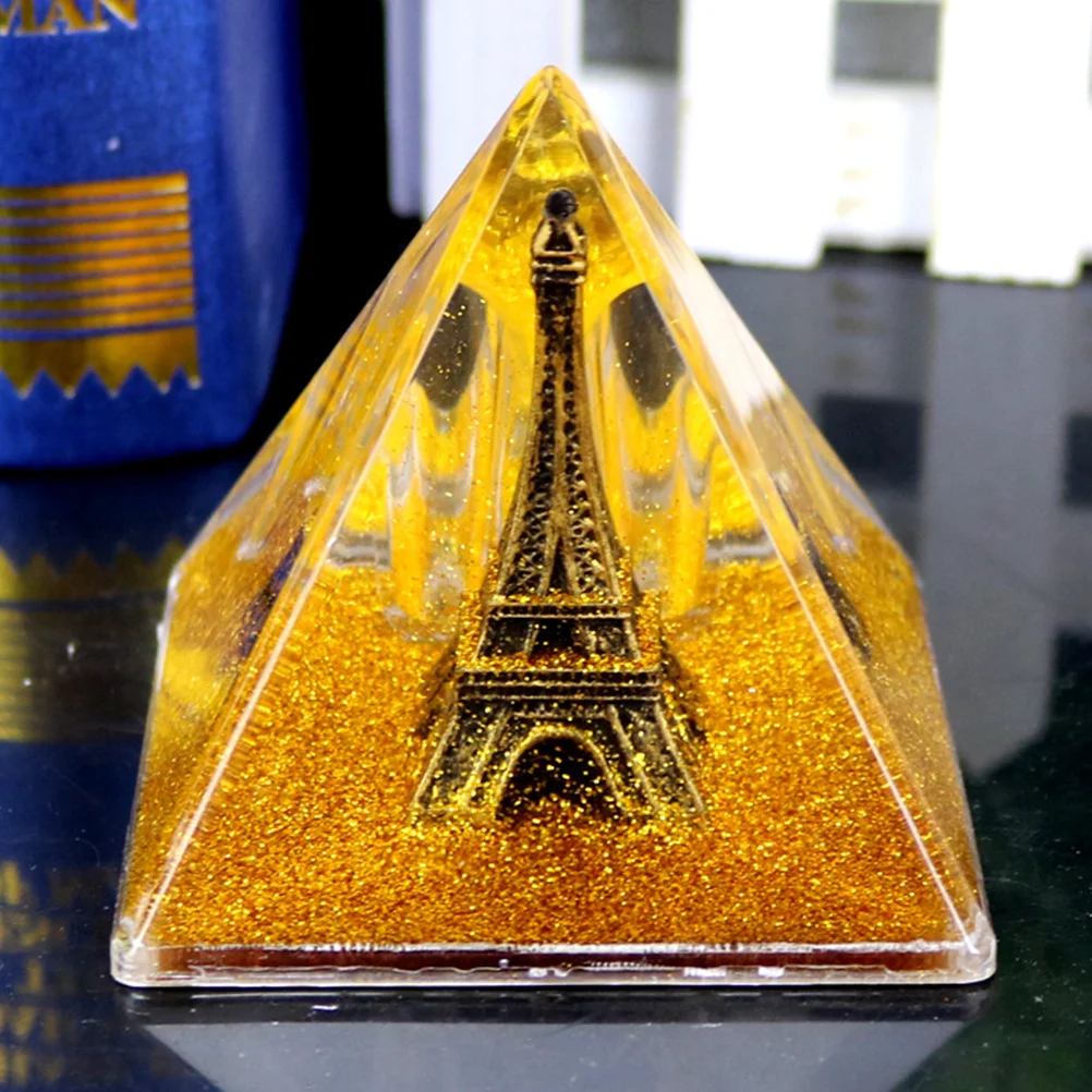 

1pc Pen Holder Stand Desktop Organizer For Pens Pencils Brushes Creative Eiffel Tower Pyramid Decoration Desk Accessory