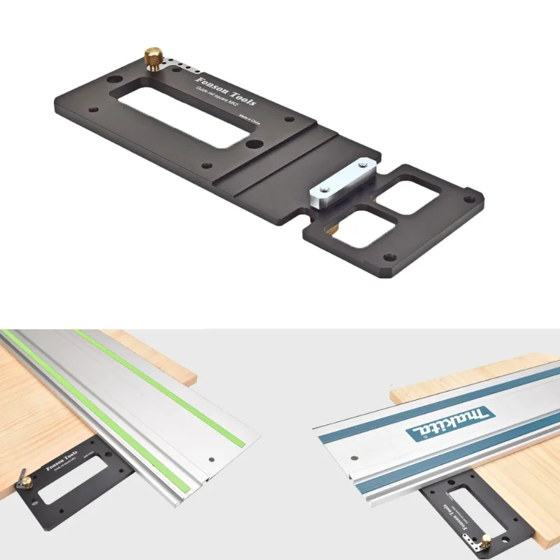 Woodworking Track Saw Square Guide Rail Clamp Right Angle Positioning Plate 90 Degree Angle Stop for Festool and Makita Rails