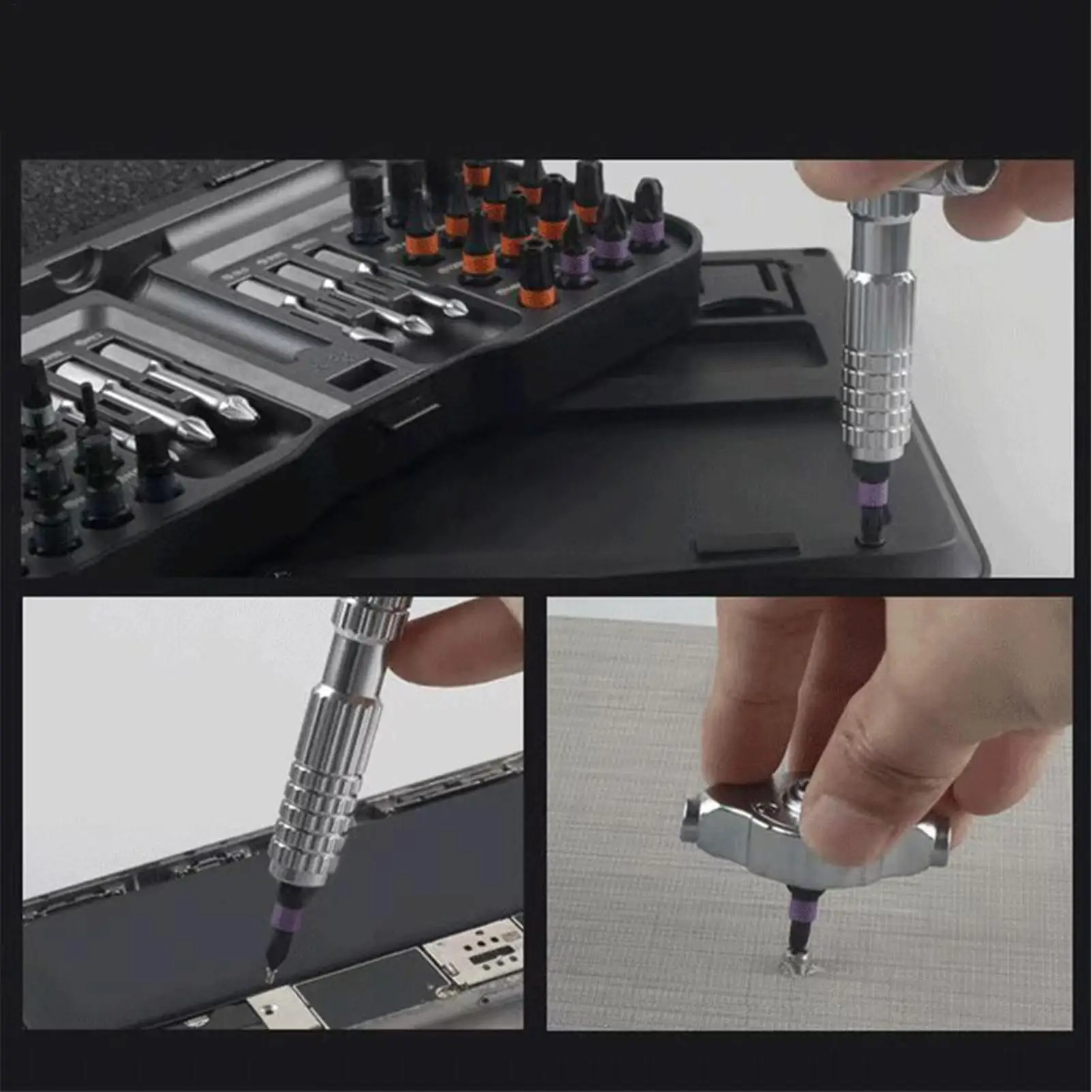 مجموعة مفك مغناطيسي مجموعة مفكات براغي متعددة بت مع حقيبة تخزين مجموعة أدوات إصلاح دقيقة لإصلاح المنزل #5