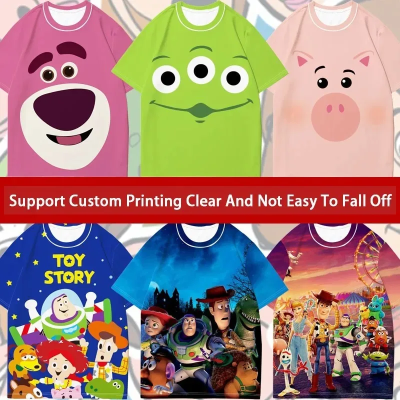 Summer Anime Buzz Lightyear Woody Cartoon T-shirt Clothes Kids Tide Toy Story T-shirt Men Short Sleeve Tops