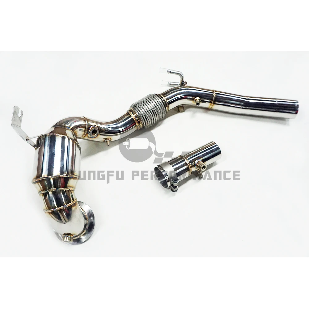 KUNGFU PERFORMANCE Decatted Downpipe Brushed MQB FWD V W Golf MK8 GTI