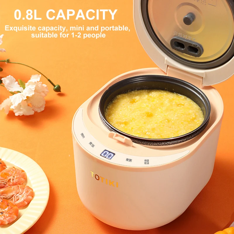 0.8L Rice Cooker Mini Household Electric Cooker Multifunction Stew Portable Hot Pot Non-stick Multi-purpose Cooker For Dormitory