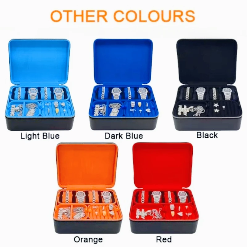 Hot selling portable luxury jewelry storage box with large capacity PU leather suitable for rings necklaces pendants and watches