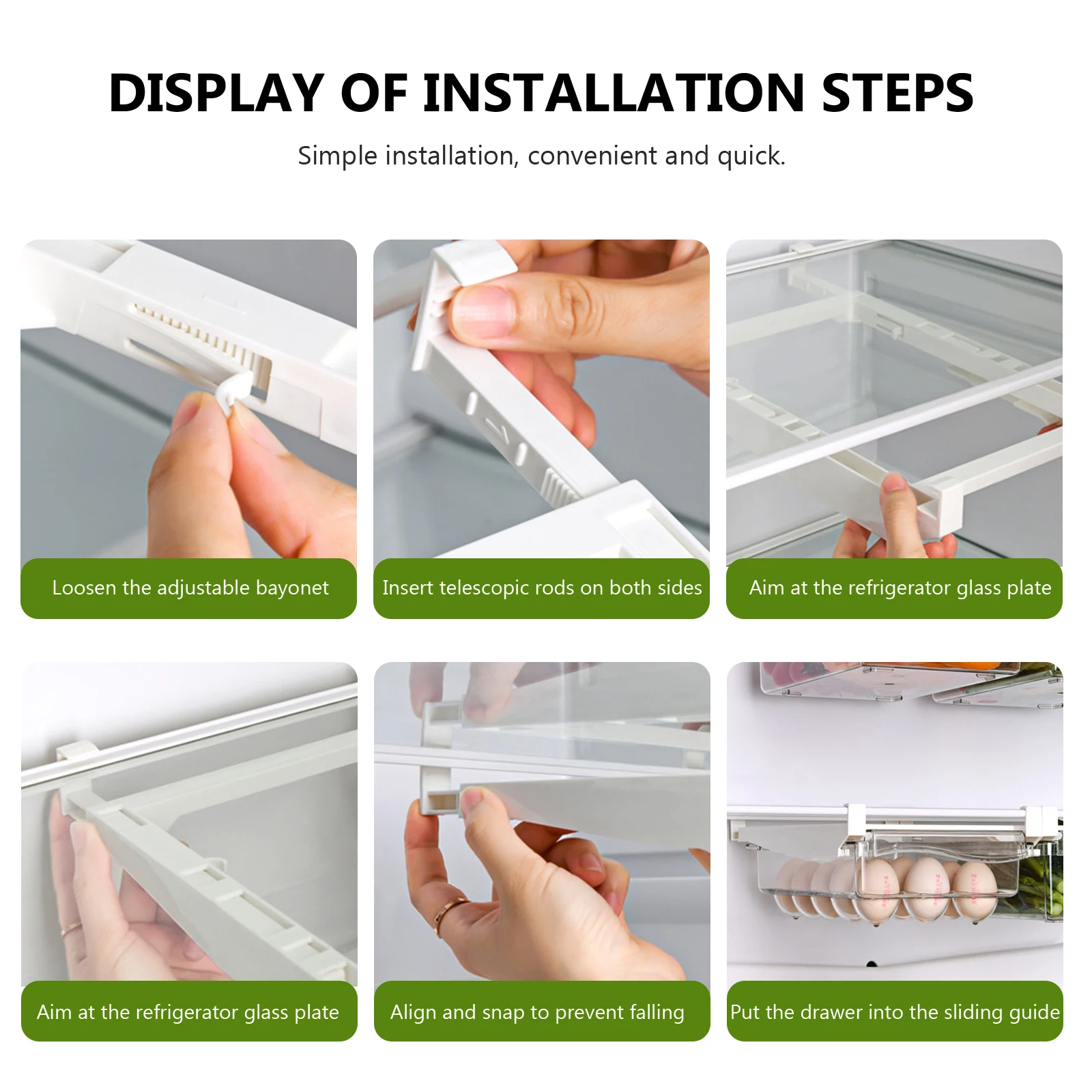 

Egg Holder for Counter Fridge Drawers Multi Compartment ABS PET Storage Case Tray Refrigerator Organizer Space Saving Design