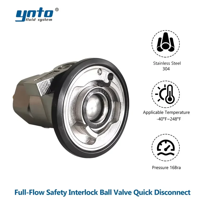 Custom NPT Full-Flow Ball Valve with Safety Interlock 304 SS Compatible Deionized Water Low Pressure 16 bar Made in China