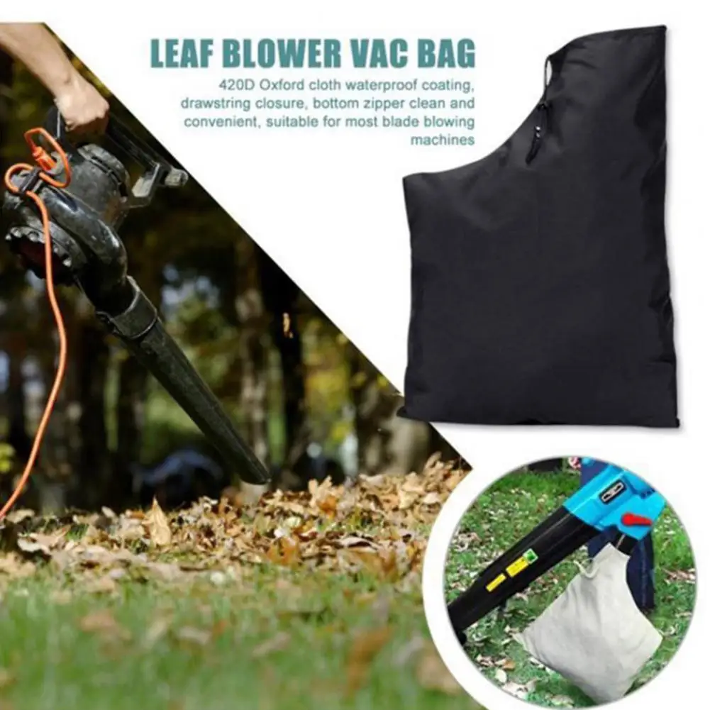 Leaf Blower Debris Collection Bag Waterproof Leaf Blower Bag with Bottom Zipper Universal Debris Collection for Yard for Rake