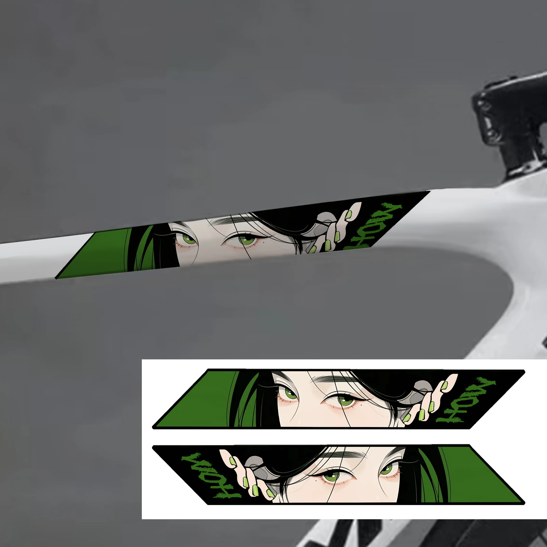

2D Flat Anime Eye Motorcycle Sticker Waterproof Vinyl Decal for Road Bike MTB Frame Down Tube JDM Personalized Decor