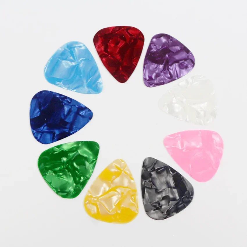 10 Pcs Hot Sale Acoustic Picks 0.46/0.71/0.96/1.2mm Color Random Plectrum Celluloid Electric Smooth New Guitar Pick Accessories