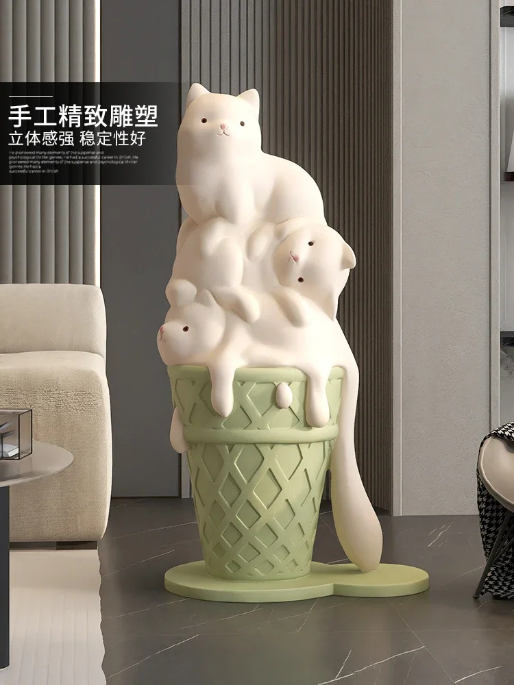 Cat living room large floor decoration home accessories welcome sofa next to the TV cabinet housewarming gift.