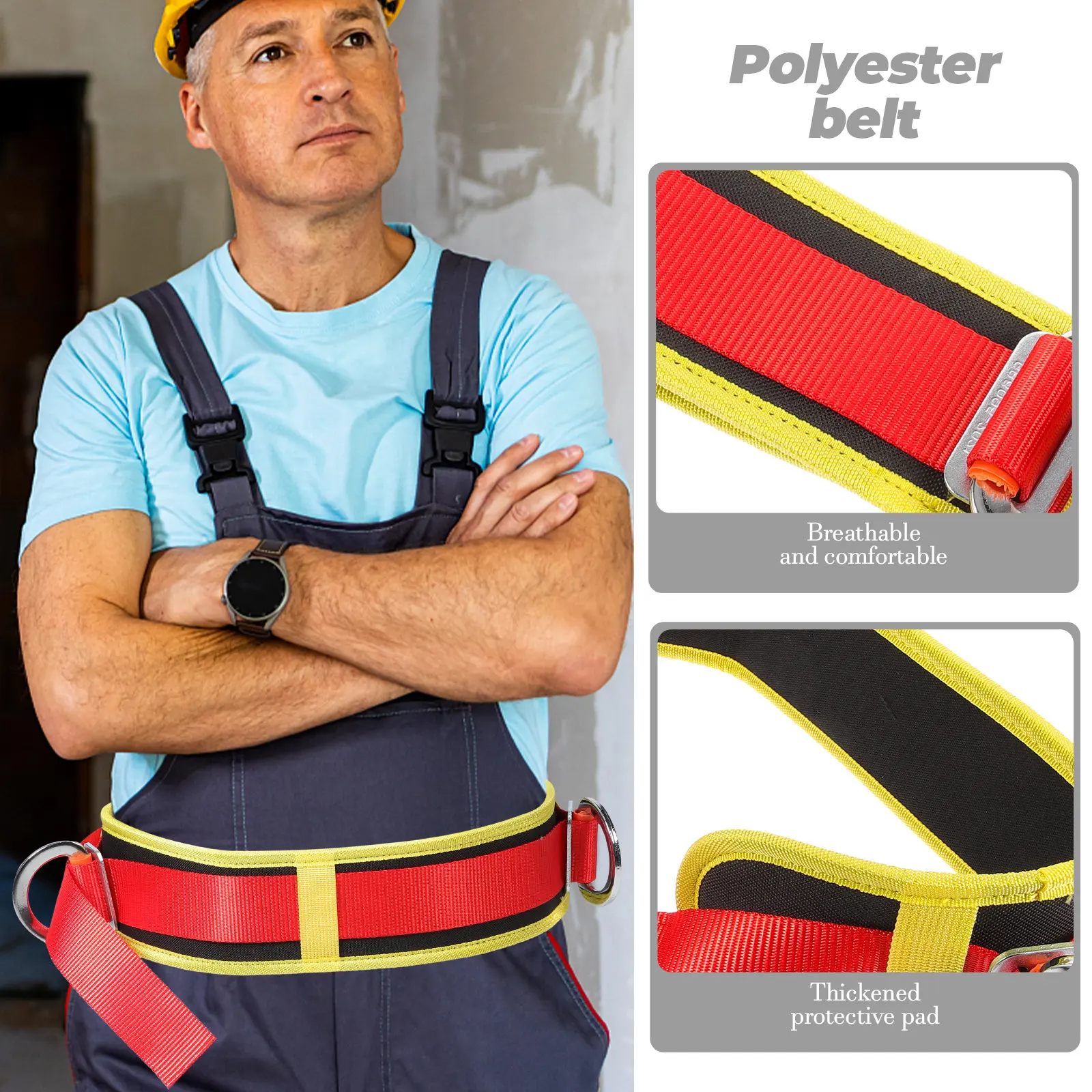 Heavy Duty Single Waist Safety Belt Breathable Protective Climbing Strap for Construction Work Outdoor Mountaineering Tree