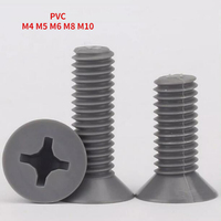 20/40/100pcs M4 M5 M6 M8 M10 PVC Cross Countersunk Head Screw Acid and Alkali Resistant Plastic Bolt GB819