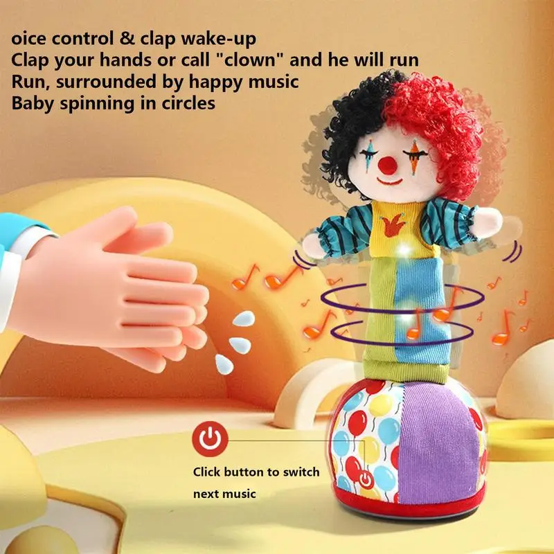 Brinquedos de canto controlados por voz para crianças Boneca falante bonito Palhaço Mimic Toy Boneca de pelúcia Brinquedo educativo dos desenhos animados para meninas, meninos, estudantes