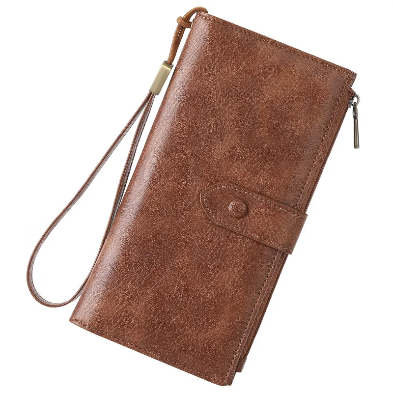 Western RFID Blocking PU Leather Multifunction Women Wallet Large Capacity Card Holder Purse for Ladies