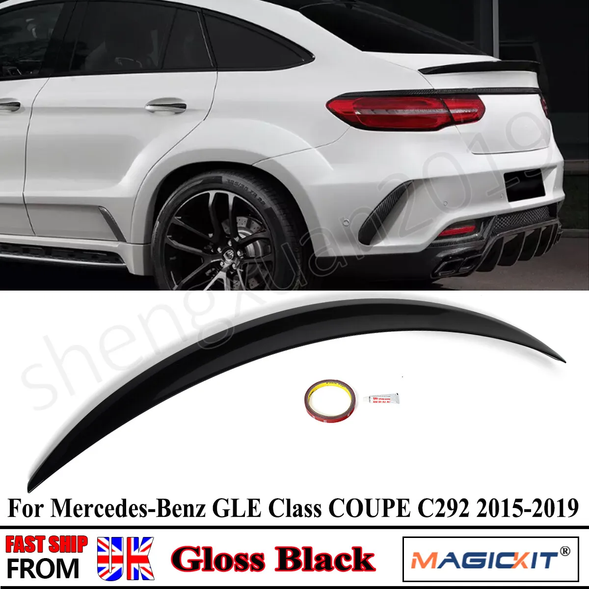 

Rear Lip Spoiler For Mercedes GLE Class Coupe C292 350 450 500 for AMG Rear Gloss Black Boot Spoiler Lip Wing 2015-2019 Refit