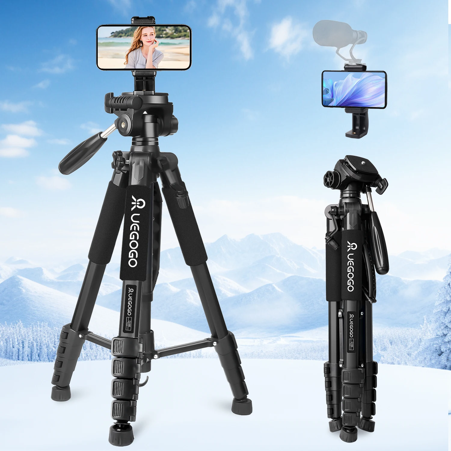 Trípode Profesional para Cámara de 74 Pulgadas – Soporte Resistente para DSLR, Móviles y Proyectores |    Trípode para Vlogging con Bolsa de Transporte