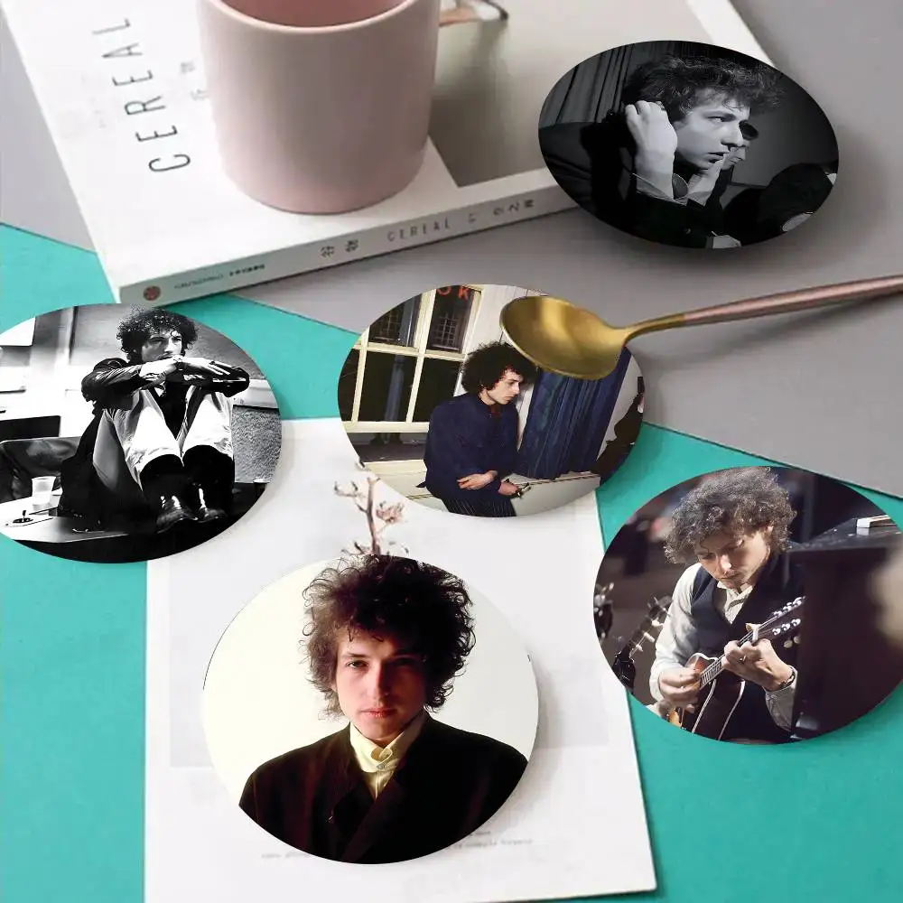 1pc Singer B-ob D-ylan Wooden Coaster Colour Printing Cup Mat Home Desk Decoration Gifts