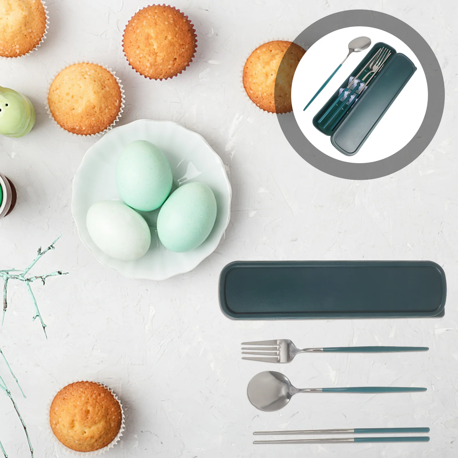 

1Set Stainless Steel Outdoor Travel Cutlery Kit Portable Multi-Functional Tableware for Camping Picnic Hiking Bbq Lunch Box