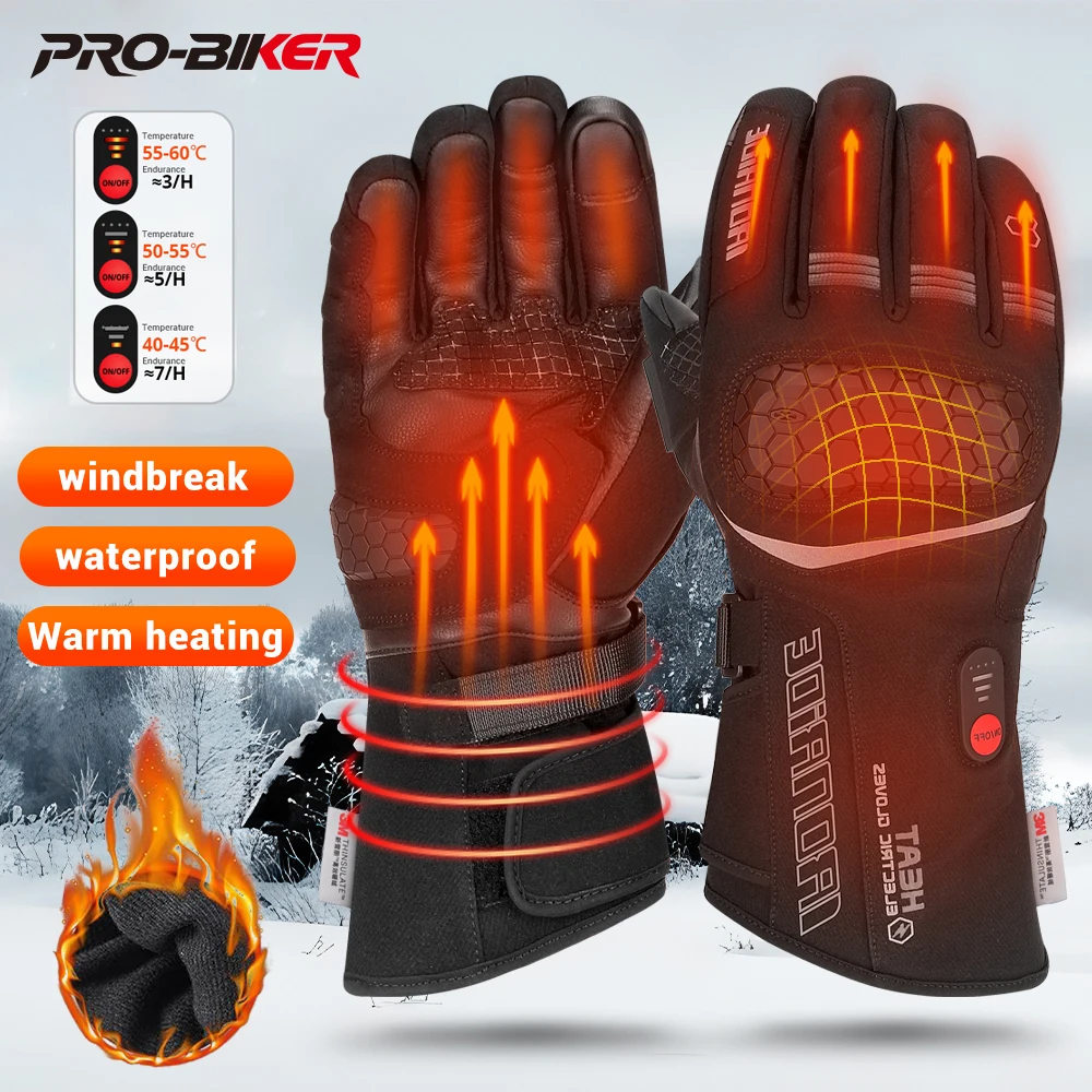 

Motorcycle Heating Gloves, Winter Waterproof Electric Heating Waterproof Skiing Gloves, Bicycle Outdoor Riding Gloves