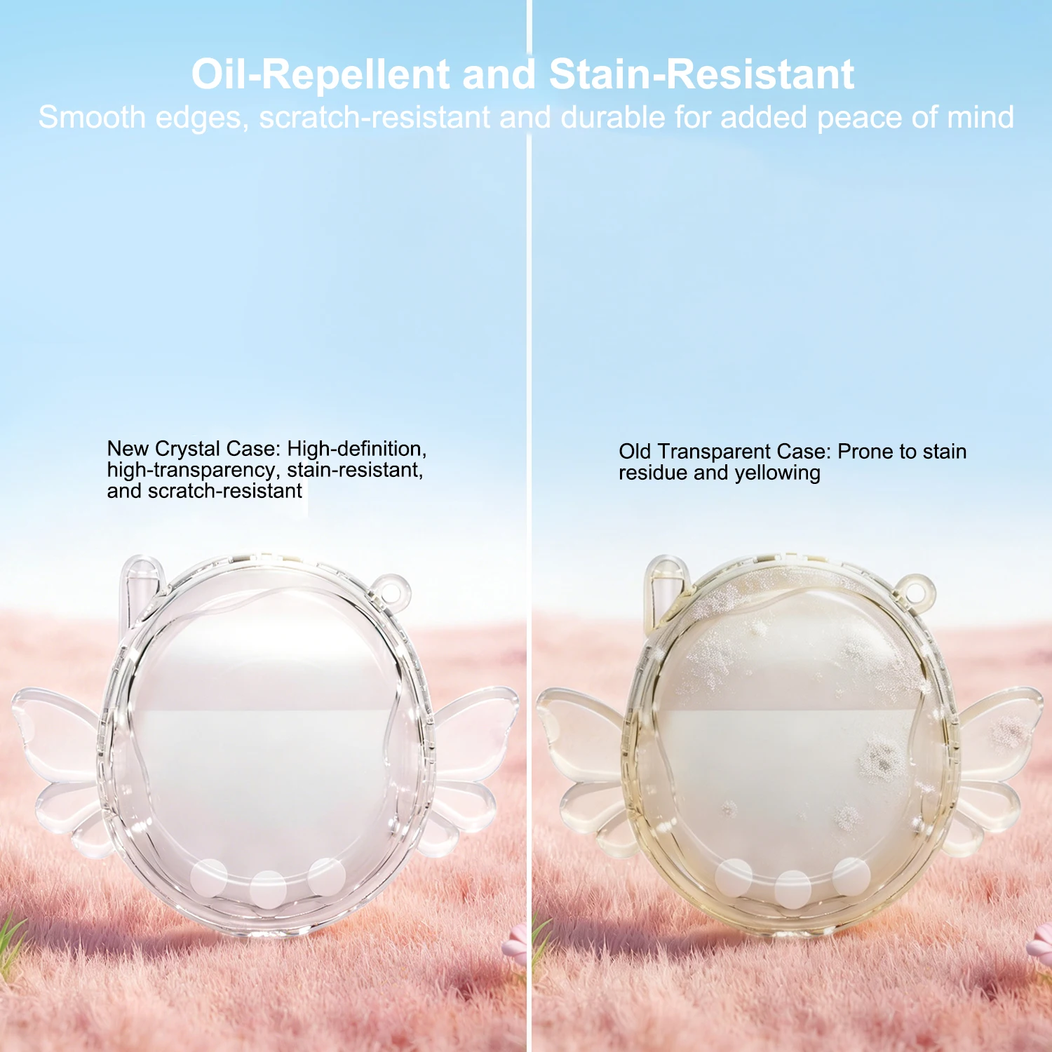 

Hard Crystal Case for Tamagotchi Uni Full Body Protection Anti Yellow Anti Scratch Standable Clear PC Cover