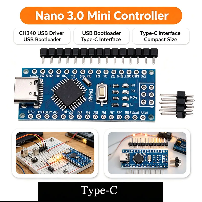 Arduino Nano V3.0 ATmega328P CH340G Mini USB Bootloader Board
