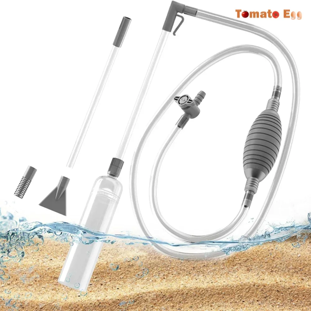 Aquarium Siphon Vacuum Cleaner Semi-automatic Water Changer and Grit Cleaner for Fish Tank Aquarium Pump Cleaner Cleaning Tools