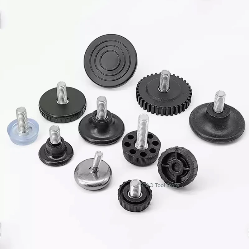 M6 M8 المضادة للانزلاق قابل للتعديل القدم الأثاث طاولة أثاث كرسي أريكة الساق قدم التسوية وسادة المسمار