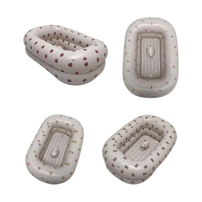 

J15U Quick Inflate Baby Bath Tub For 1 to 3 Year Olds Space Saving Foldable Design PVC Adorable Pattern Bath Essential