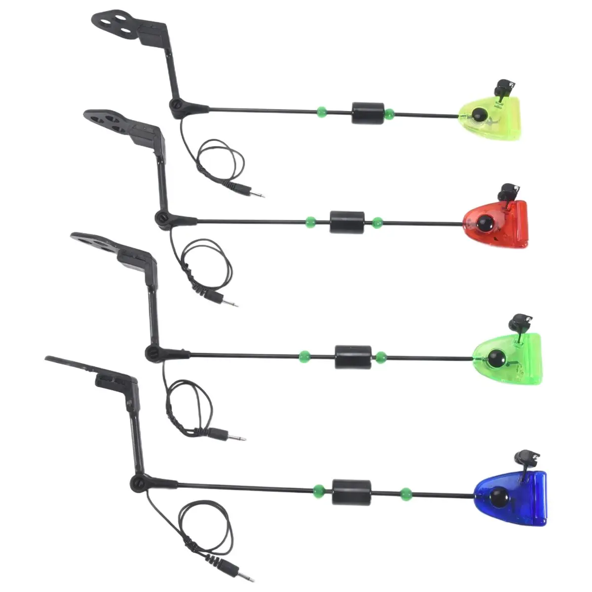 didyou 4Pcs Fishing Swingers Set Fishing Bite Alarm Indicators in Zipped Case LED Illuminated Swinger Carp Fishing Accessories