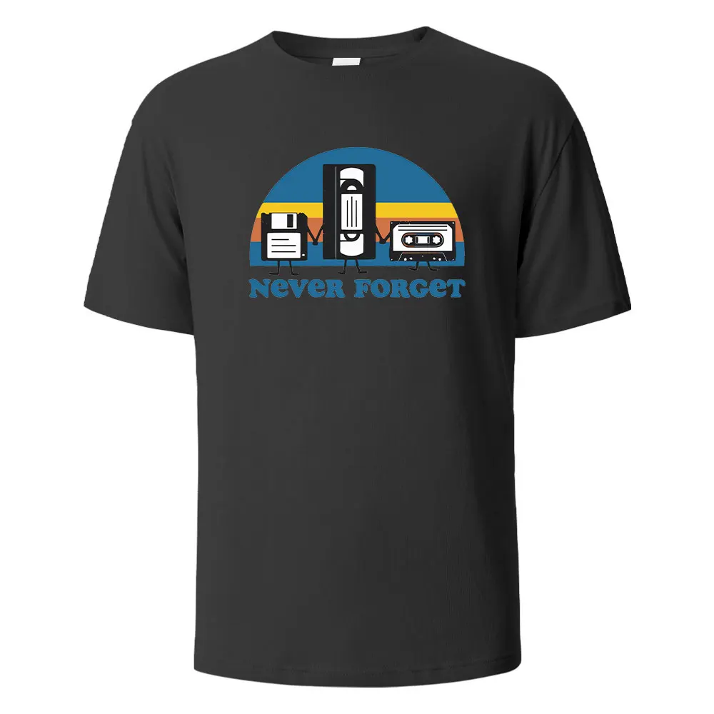 Vergessen Sie nie Print T-Shirts 100% Baumwolle Sommer T-Shirts für Männer Frauen Overs ize Casual Tops T-Shirts