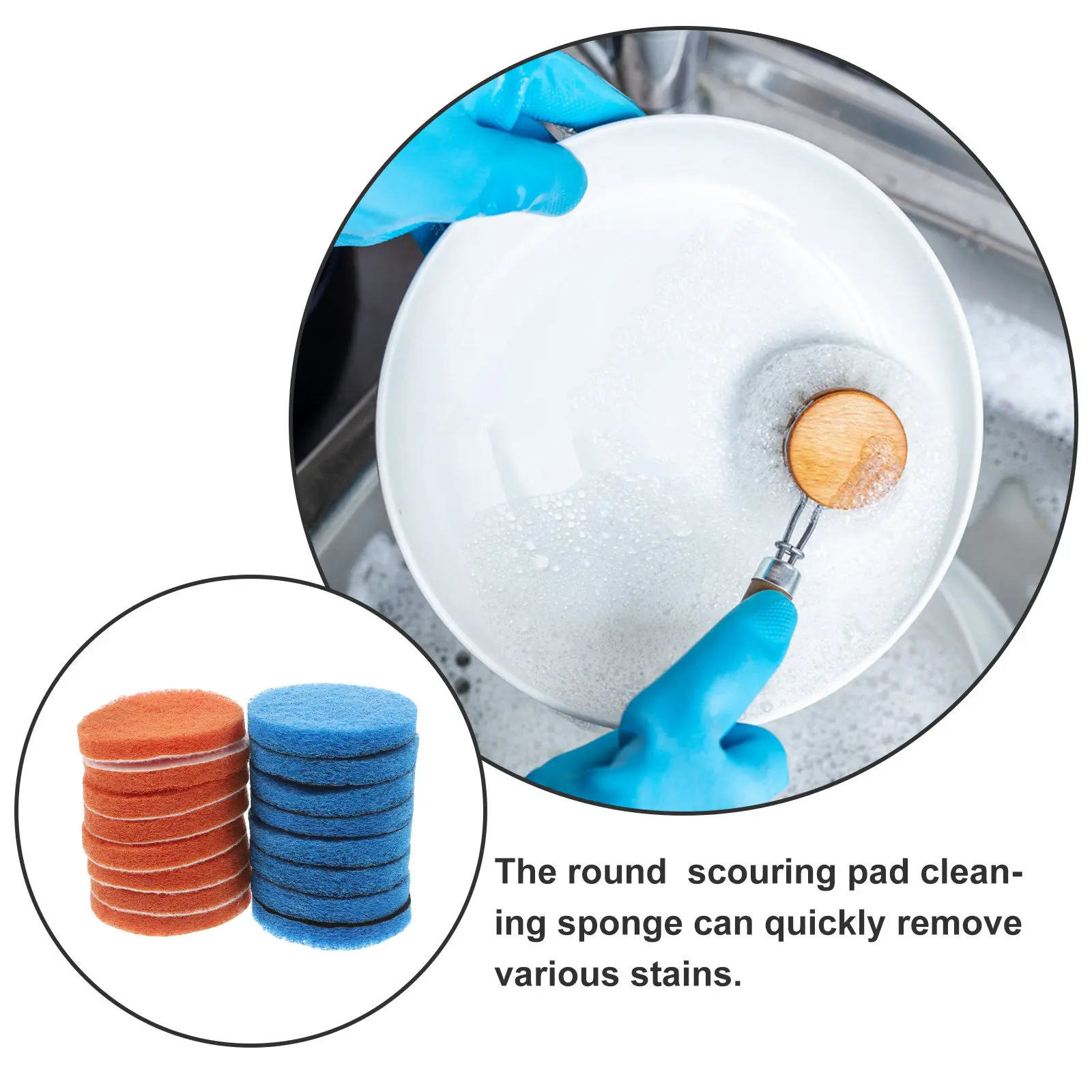24Pcs High Efficiency Scouring Pads for Drill Brush Hook Loop Cleaning Sponge Bulk Pack Dishwasher Safe Non Scratch Kitchen